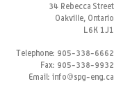 34 Rebecca Street
Oakville, Ontario
L6K 1J1 Telephone: 905-338-6662
Fax: 905-338-9932
Email: info@spg-eng.ca
